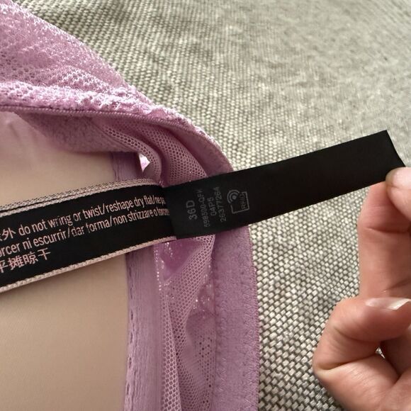 Victoria's Secret Very Sexy Push Up Bra 36D Pink Womens  Front Close Lace Back - Picture 9 of 9